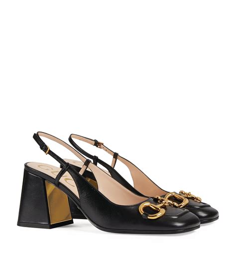 black gucci slingbacks|gucci slingback horsebit.